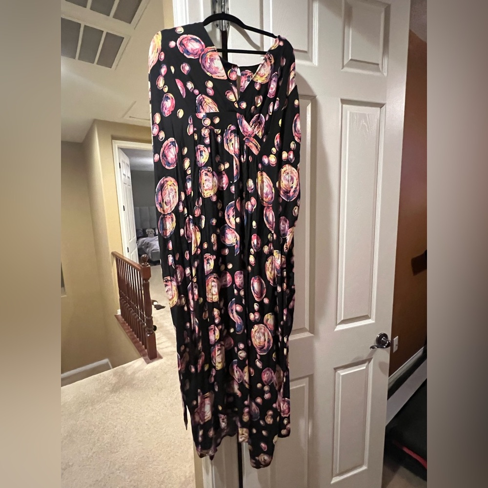 Trashy Diva Black Maxi Dress with Pink and Purple Accents